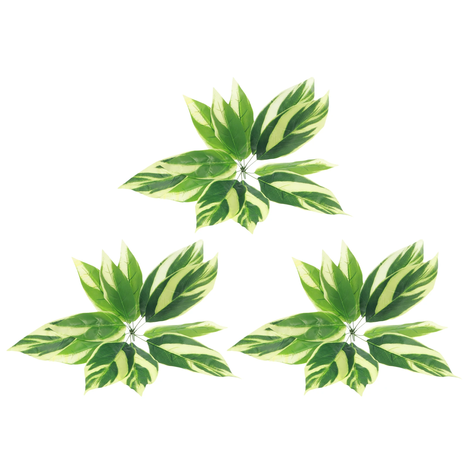 

3 Pcs Artificial Green Plants Bundles Fake Tropical Wedding Leaf Decoration Faux for Indoors Plastic Banquet Greenery