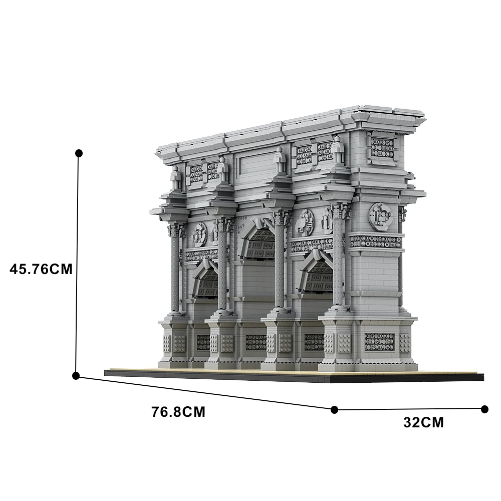 Gobricks MOC France Arc De Triomphe Bricks World Famous Building Arc De Triomphe Building Blocks City Street View Toys Gift