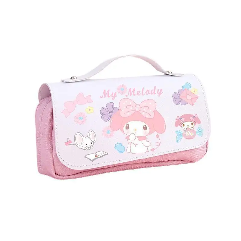 Kawaii Anime Cinnamoroll Cute Cartoon Hello Kittys My Melody Sanrioed Pen Case Kuromi Stationery Box Storage Pencil Bag