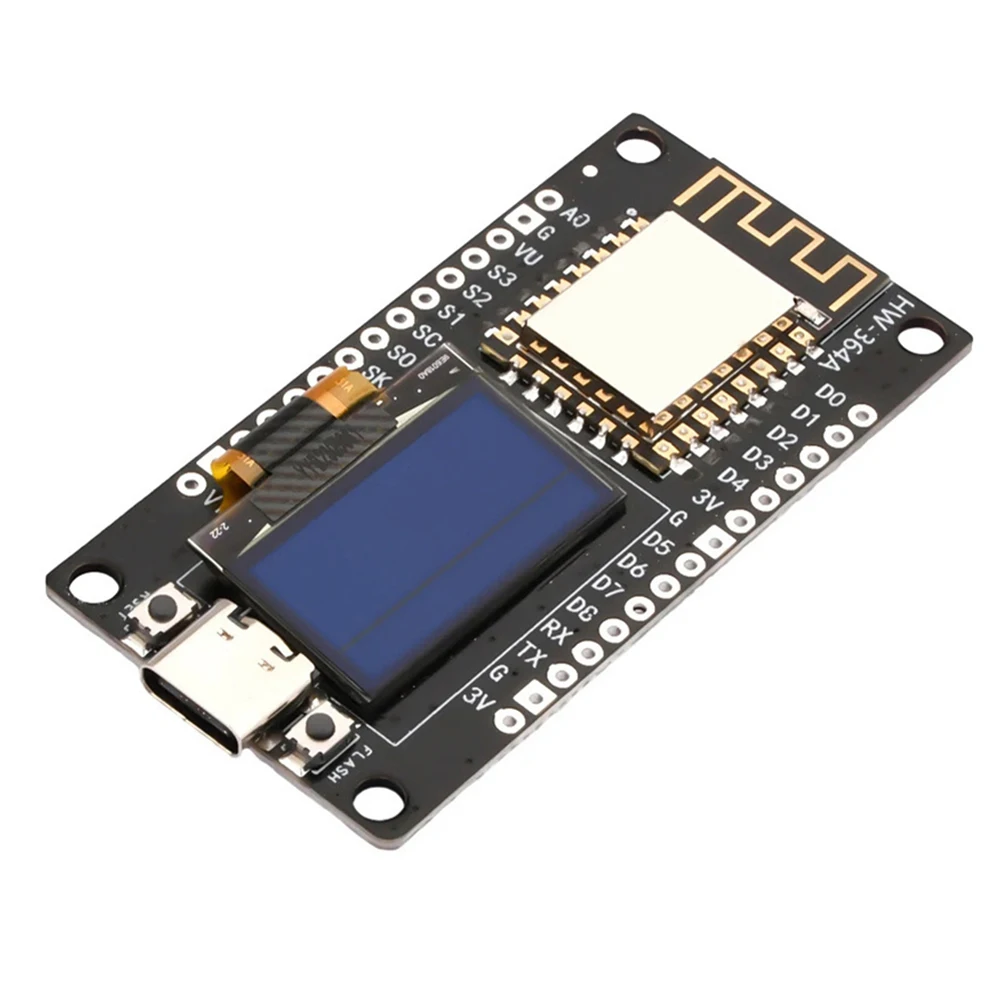 NodeMCU ESP-8266 Development Board With 0.96 Inch OLED Display CH-340 Driver Module For Arduino IDE/Micropython Programming