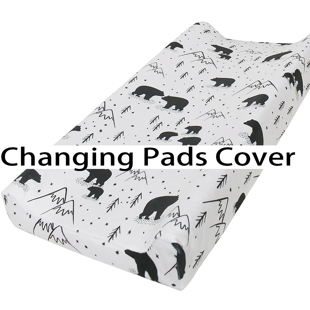 1Pc Super Soft Reusable Changing Pad Cover Printing Design Minky Material Baby Breathable Diaper Pad Sheets Cover