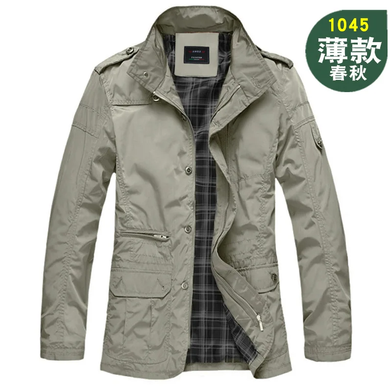 

Мужская деловая повседневная куртка большого размера с воротником-стойкой, весенне-осенняя модная универсальная куртка