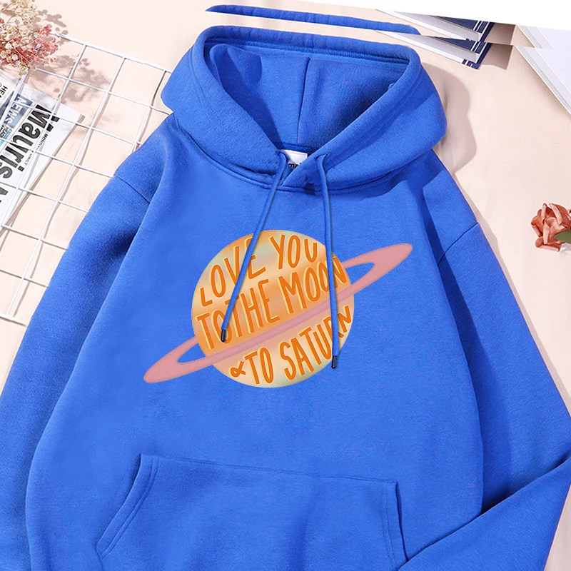 Love You To The Moon Printing Men Hoodies Fashion Casual Hoodie Fleece Warm S-Xxl Hoody Round Neck Oversize Versatile Clothes