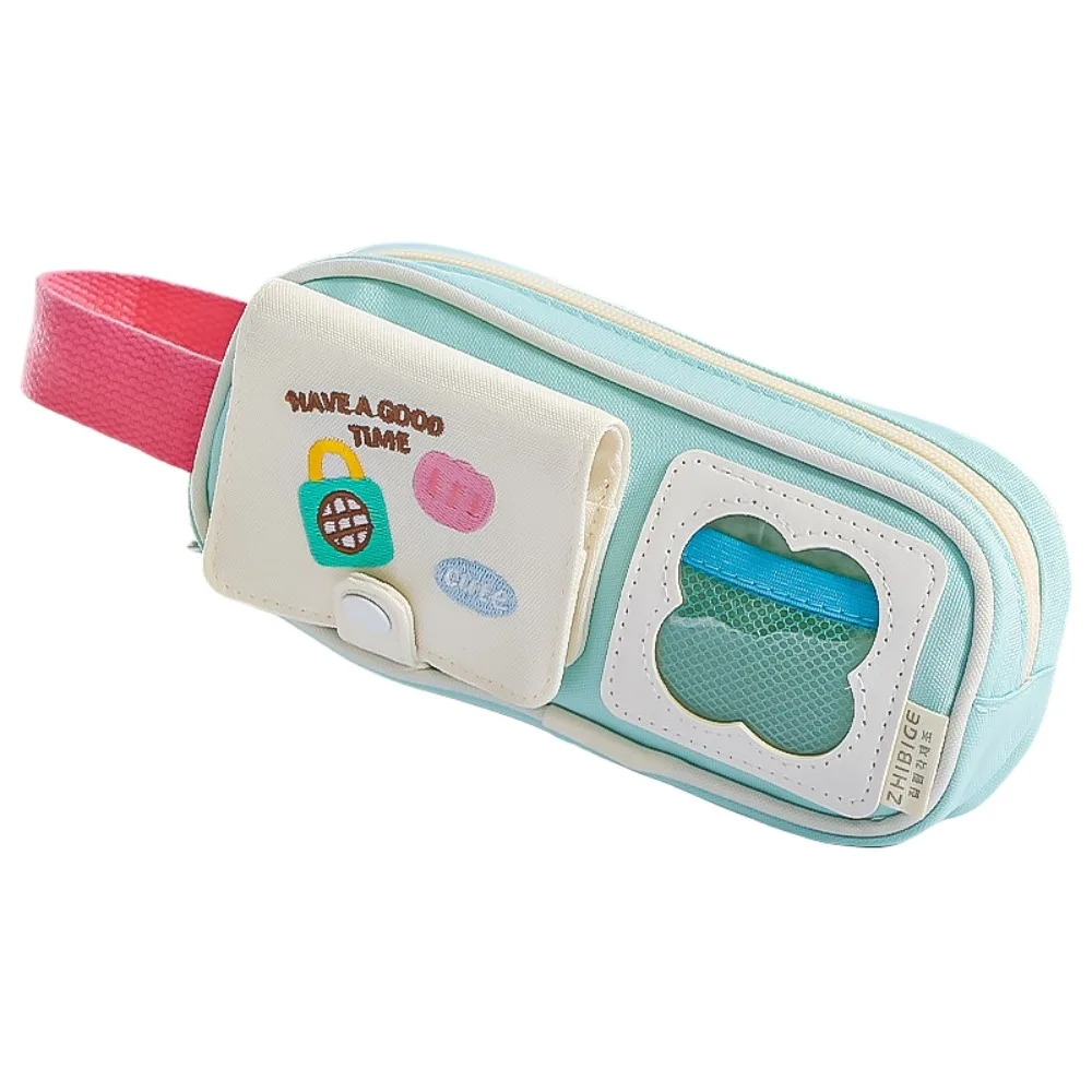 

Multilayer Y2K Cartoon Stationery Bag Embroidery Desktop Storage Korean Pencil Case Large Capacity PVC Display Ins Pencil Pouch