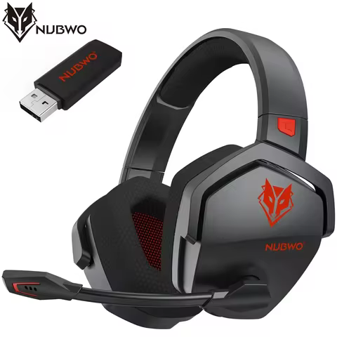 NUBWO G06 Dual Wireless Headsets Gamer with Microphone 2.4GHz Bluetooth 5.3 Gaming Headphones for PS5, PS4, PC, Mobile, Switch