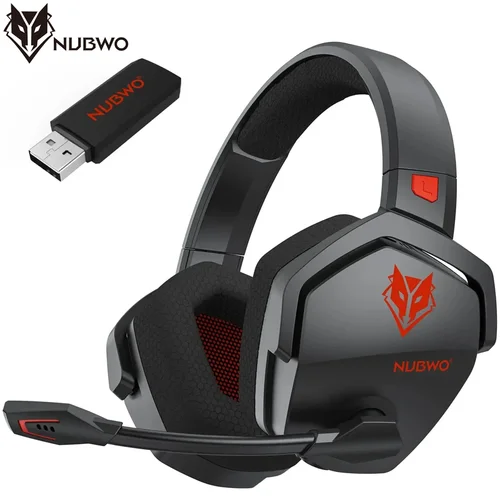 NUBWO G06 Auriculares inalámbricos duales para jugadores con micrófono 2,4 GHz Bluetooth 5,3 Auriculares para juegos para PS5, PS4, PC, Móvil, Switch
