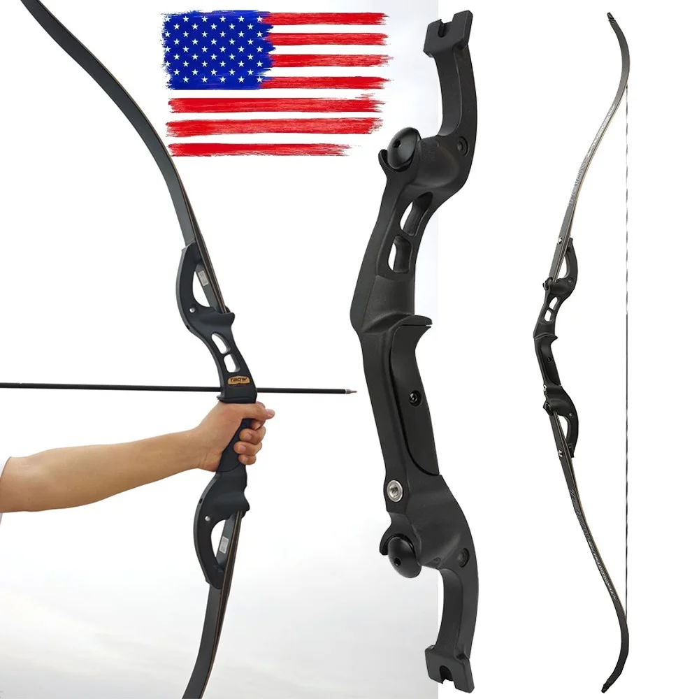 

60 Inch Archery Recurve Bow 25-60lbs F Interface Aluminum Alloy 19" Riser Glassfibre Bamboo Laminated Limbs Hunting Shooting Bow