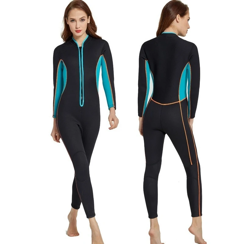 Wetsuit 3MM women's one-piece warm jellyfish suit thickened snorkeling suit free diving wet suit winter swimming