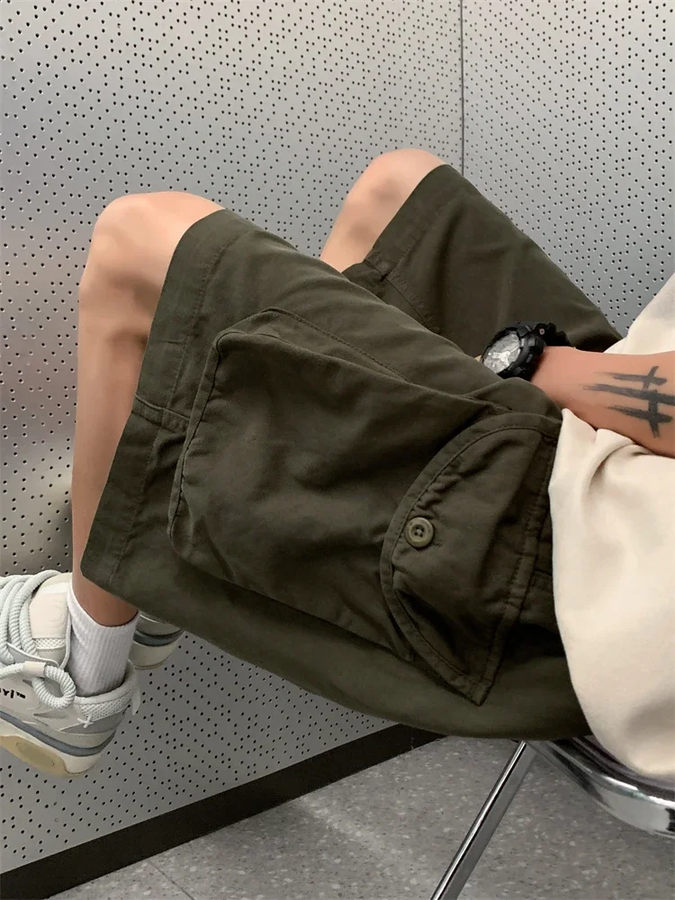 اليابان موضة السراويل البضائع الوظيفية الرجال الصيف العصرية Ciboy فضفاض السراويل الخامسة لباس خارجي واسعة الساق عرق السراويل ZL625 #1