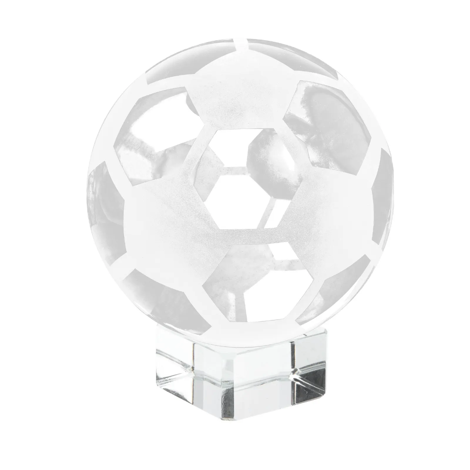

Crystal Soccer Ball Transparent Crystal Football Ornament Perfect for Party Decoration Photo Prop Souvenir Gift with Stand