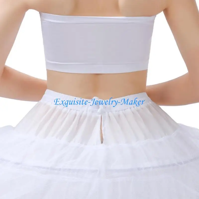 

24TF Women 7 Hoops Floor Length A-Line Petticoat Drawstring Waist Long Crinoline Skirt Slips Bridal Underskirt for Ball Gown