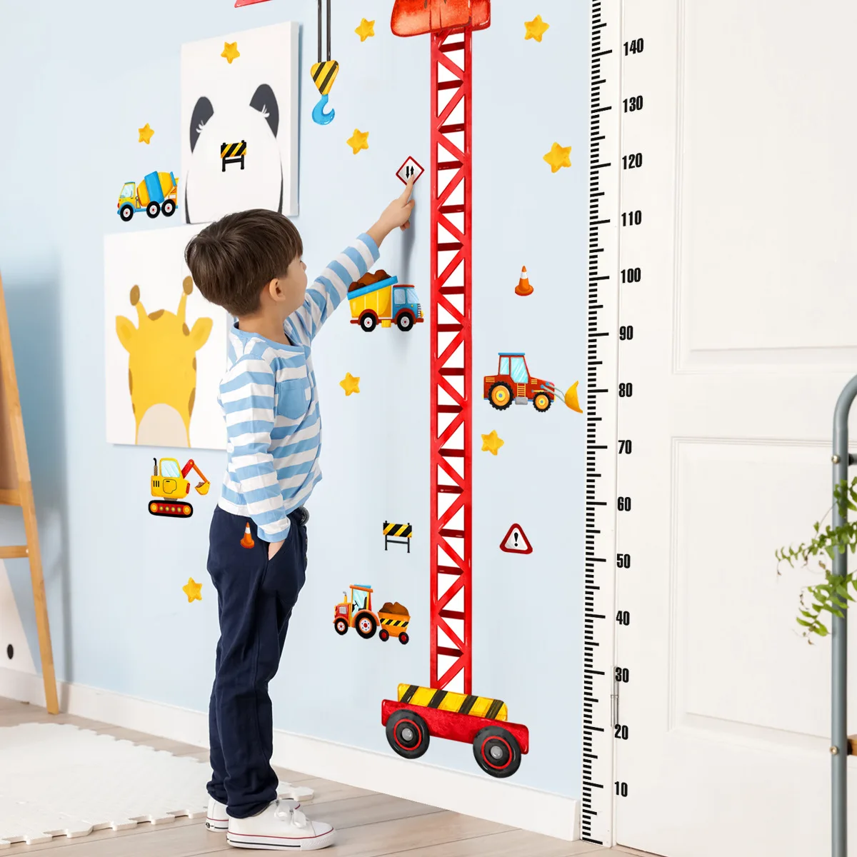 Large height feet tower crane body high post living room bedroom children room background wall home decoration wall post