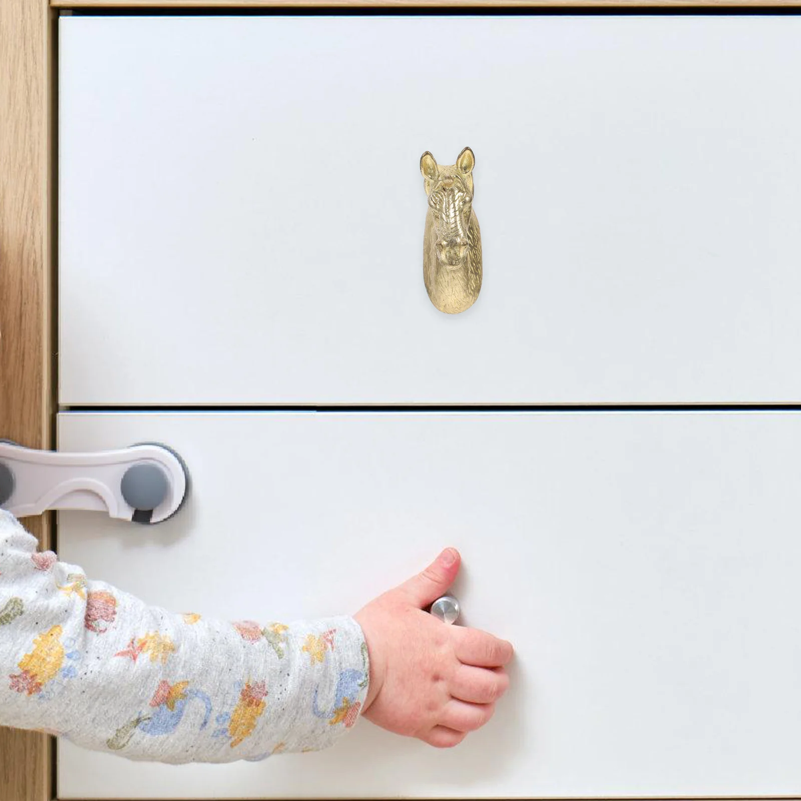 

Unicorn Knob Brass Vintage Animal Head Drawer Handle for Cabinets Wardrobes Dressers Pulls Hardware Fixture Upgrade