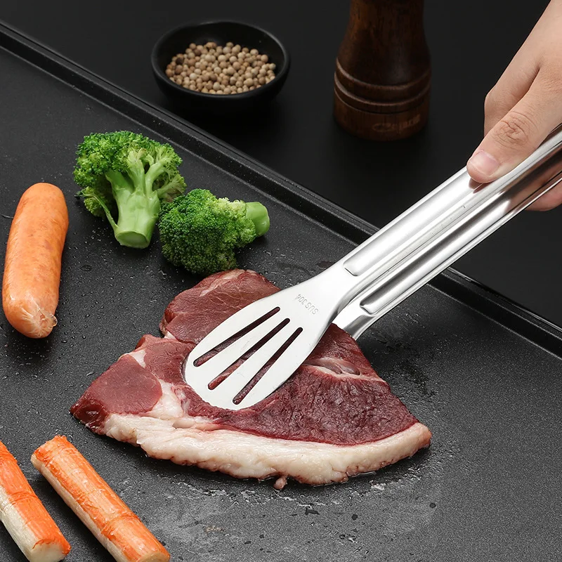 Edelstahl Lebensmittel Zange Grill Zange Fleisch Salat Steak Lebensmittel Servieren Clip Pinzette Lange BBQ Kochen Zange Küche Utensilien – Detail 4