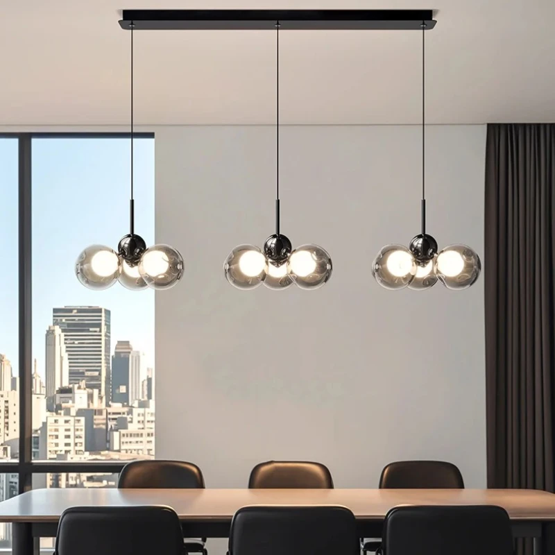 

Nordic Moon Glass Ball Home Decor Led Pendant Lamp for Living Dining Table Room Kitchen Island Double Design Lusters Luminaires