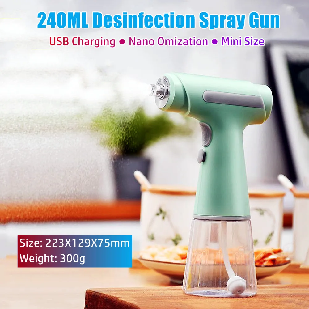 240ML Electric Sterilizer Nano Sterilization Handheld Household Portable Disinfection Sprayer Wireless Disinfection Spray Gun