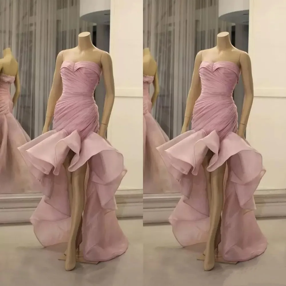 Vestidos de cóctel para dama de honor, elegante vestido de fiesta Formal de Organza con escote Corazón y sirena para baile de graduación, 2022