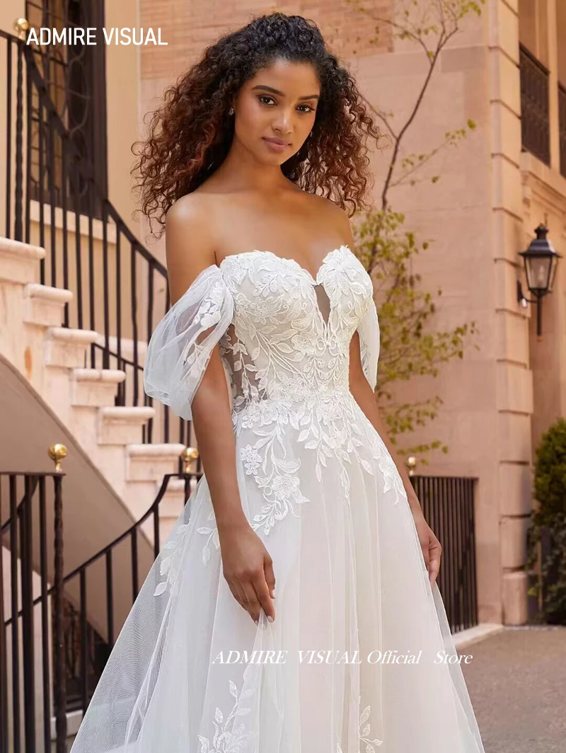 Newest Wedding Dress A-Line Lace For Bride Sweetheart Neckline With Detachable Sleeves Custom Made Plus Sizes Vestidos De Novias