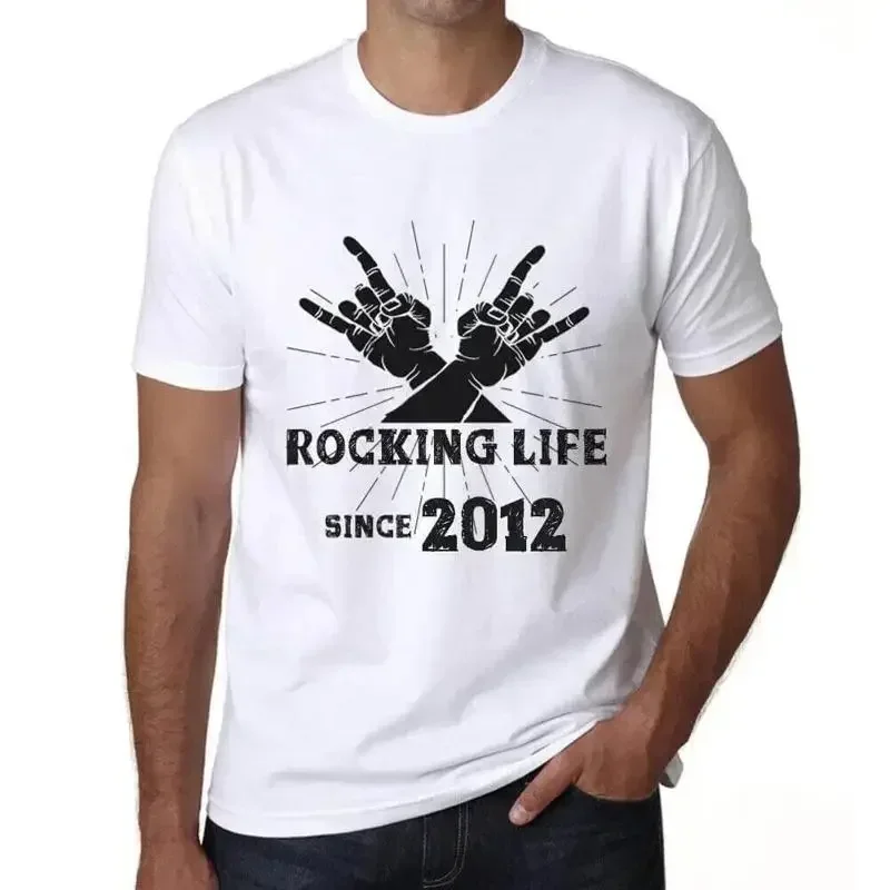 Men's T Shirt Rocking Life Since 2012 12nd Birthday Anniversary 12 Year