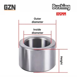 1PCS Inner Diameter 5MM Outer Diameter 6 8 10 12 MM High Strength Bearing Steel Bushing Wear-resistant Sleeve