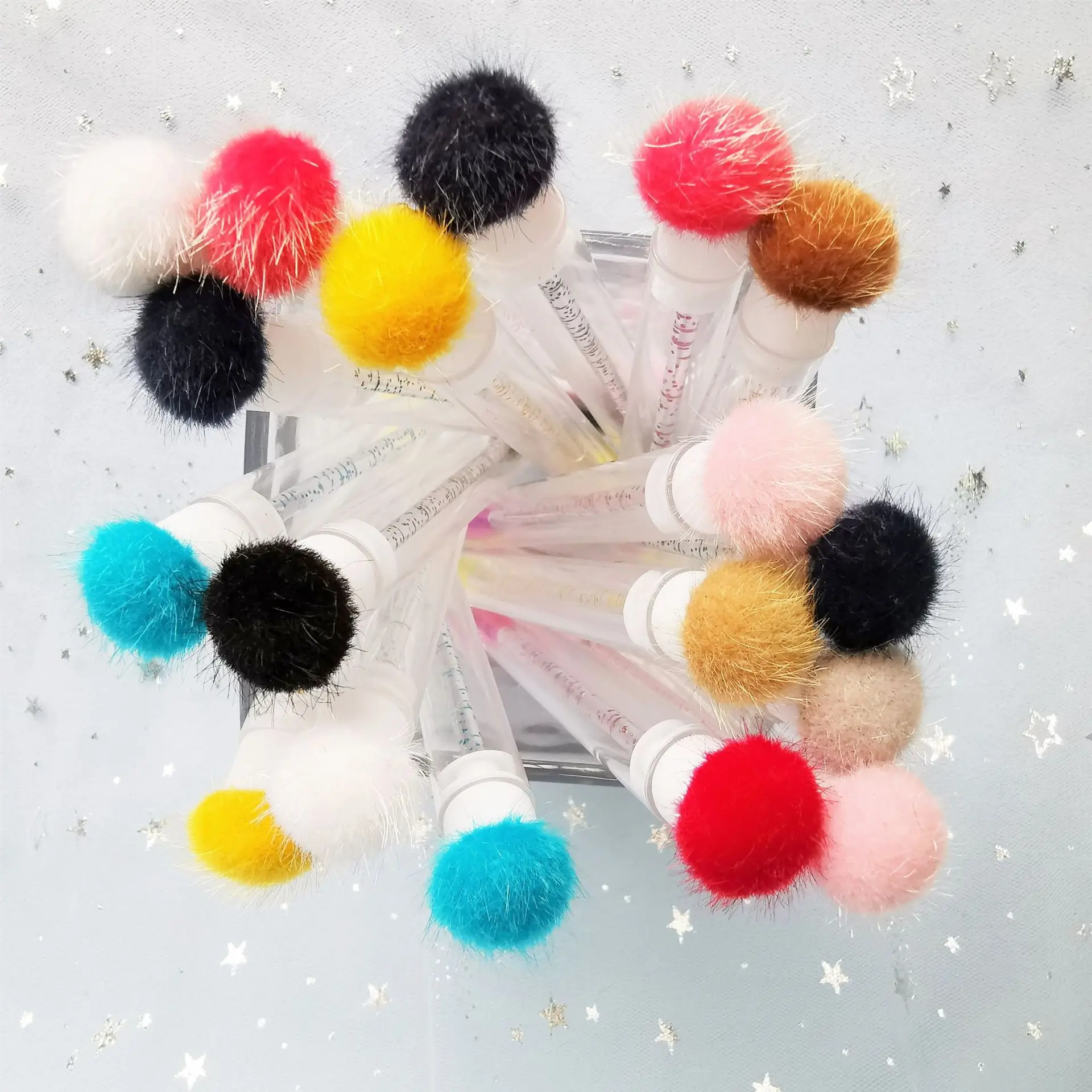 Nieuwe wegwerpwimperborstels met buis Crystal Mascara Wimperverlengingsborstel Sleutelhanger met buis voor wimperverlenging