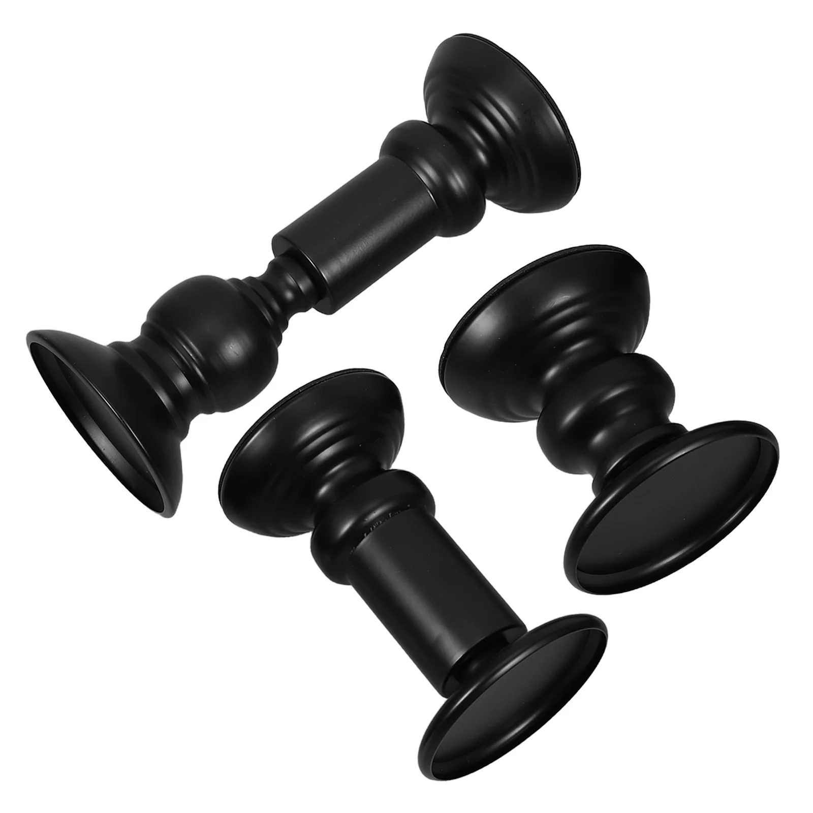 Juego de 3 Portavelas de Metal Negro, Estilo Rústico Retro, Altura de 3.93, 5.50 y 8.45 Pulgadas, para Centro de Mesa o Chimenea