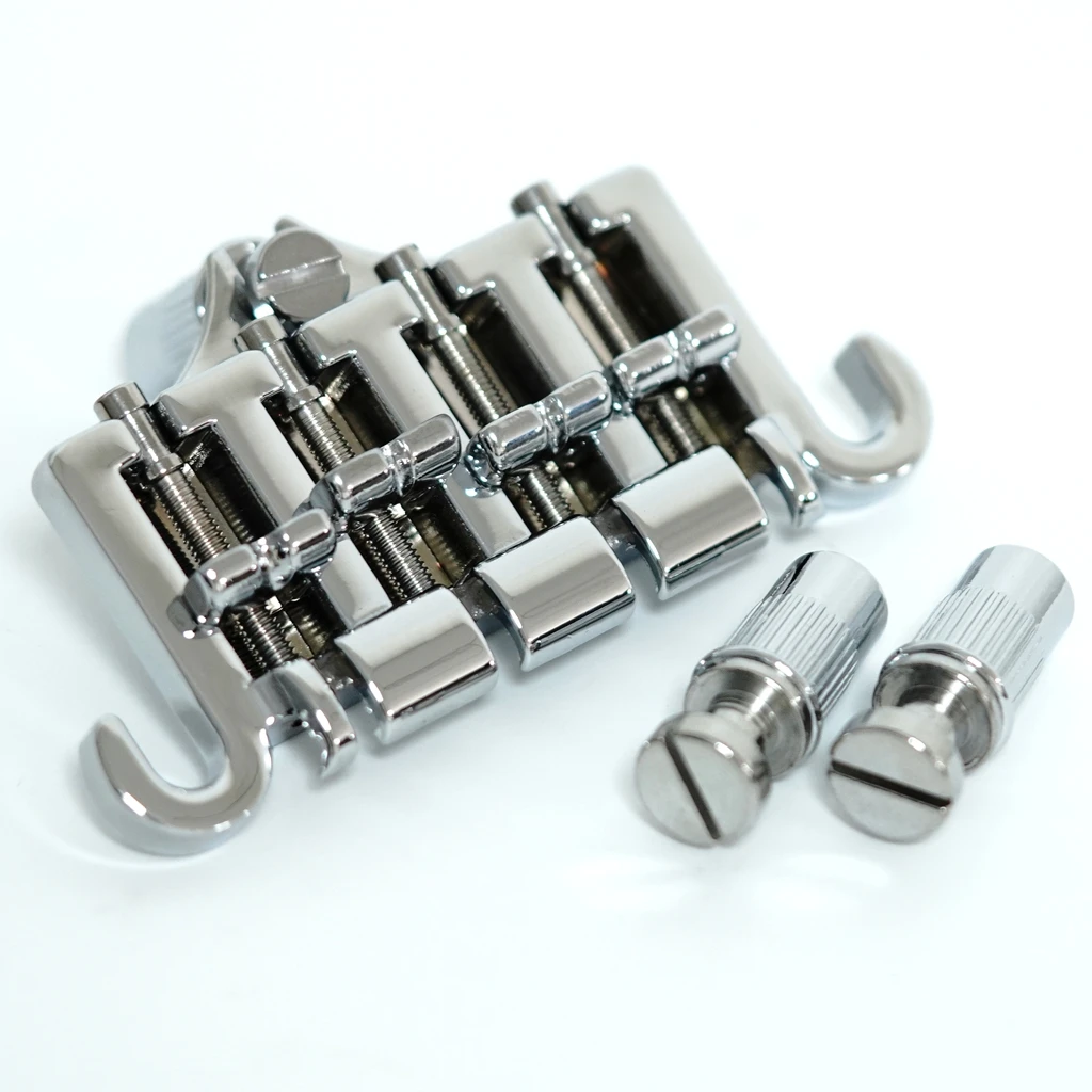 3 Point 4 String Bass Bridge Tailpiece Chrome For GBS EP Guitar Parts