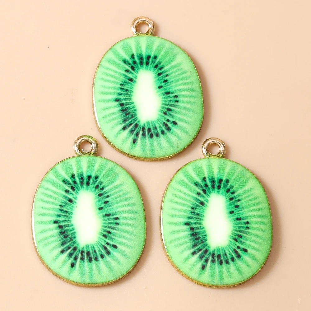 Leslie 20 Stück Charms Frucht Wassermelone Apfel Erdbeere Zitrone Anhänger für DIY-Bastelarbeiten Handgemachter Modeschmuck – Detail 11