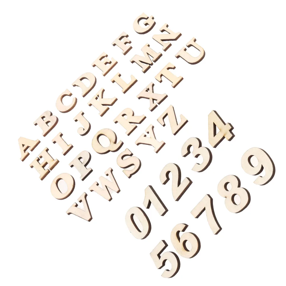 

36 Pcs Wooden Alphabet Number Chips Precise Cutout Smooth Edges DIY Craft Supplies Self Adhesive Decoration Accessories Kids