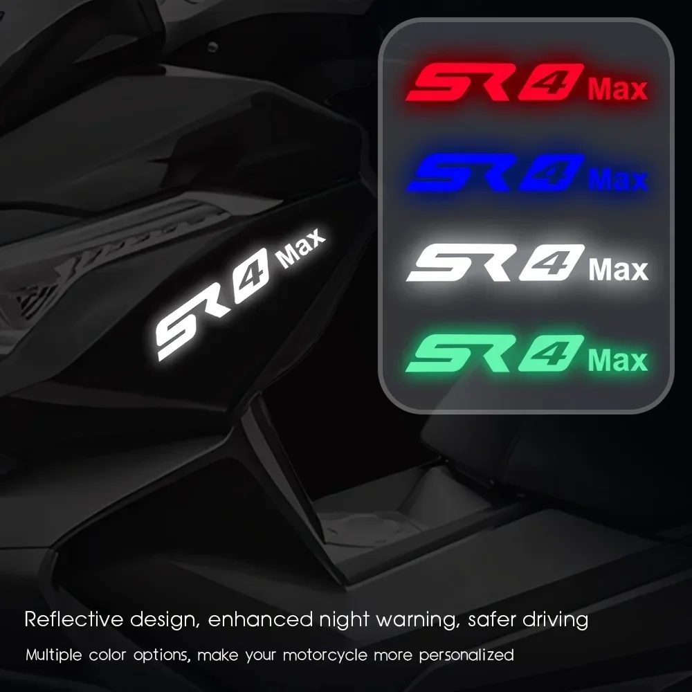 

2PCS/SET Reflective "SR4 Max" Motorcycle Stickers, Safety - Oriented Decals for Enhanced Night Visibility