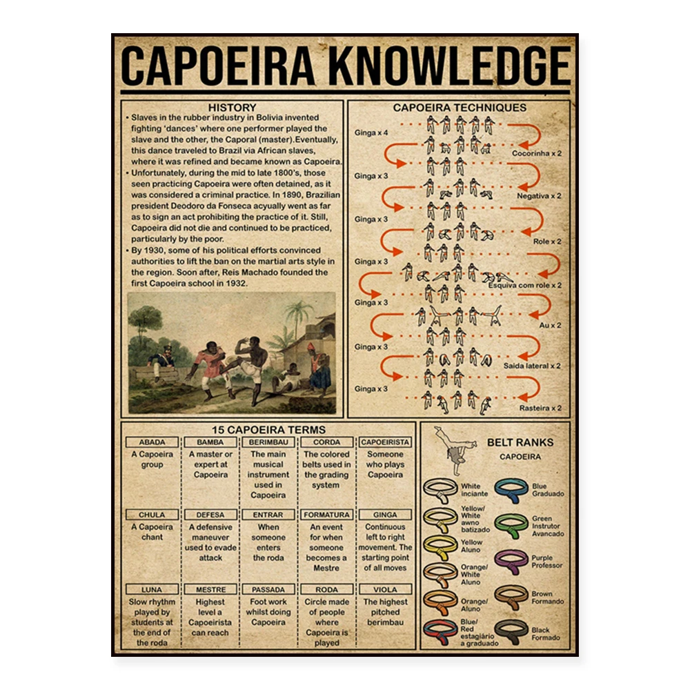Capoeira Knowledge Canvas Poster - Decorative Print Picture for Wall Art