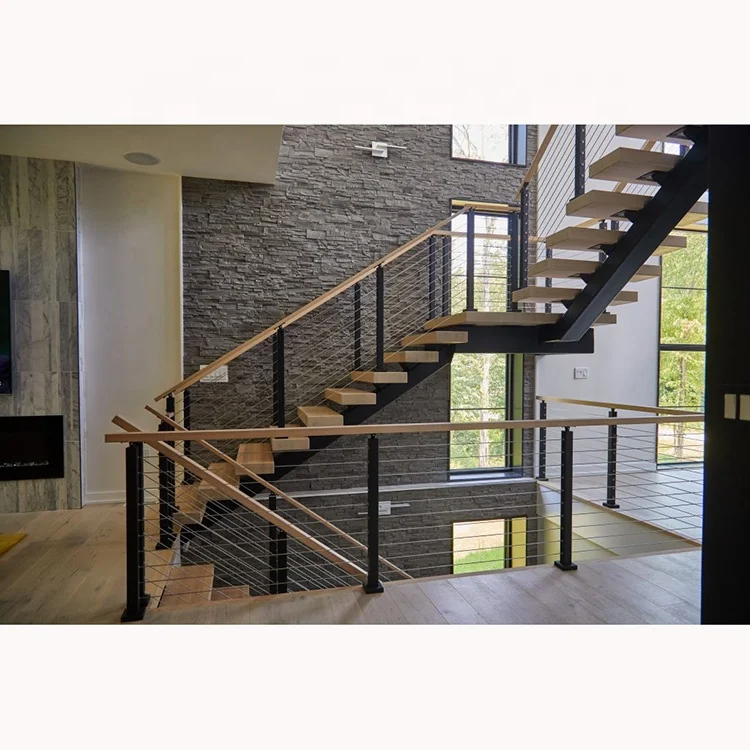 맞춤형 목재 계단 나사형 목재 계단 디딤판 직선형 철제 계단