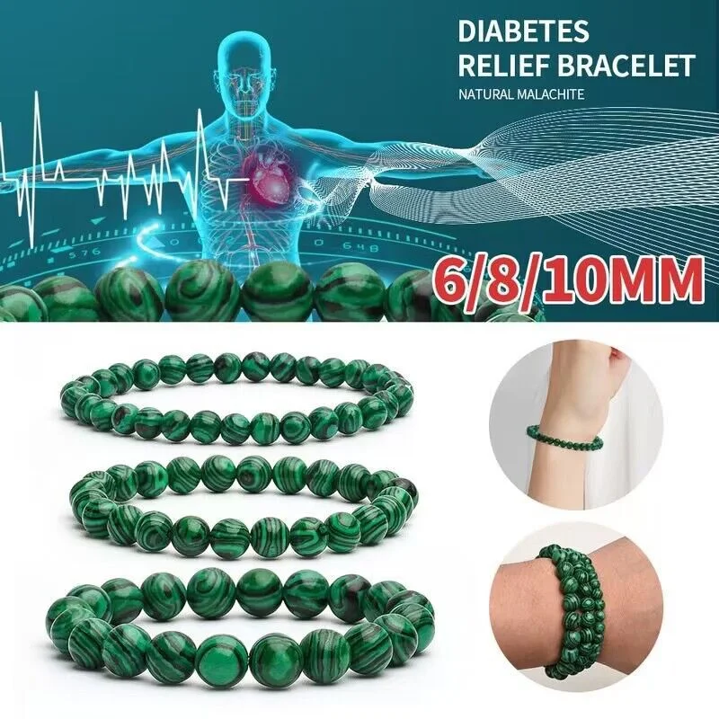 Natural Green Malachite Stone Bracelet 6/8/10mm Handmade Round Beads Bracelets Couple Energy Yoga Bracelet Men Women Jewelry Top