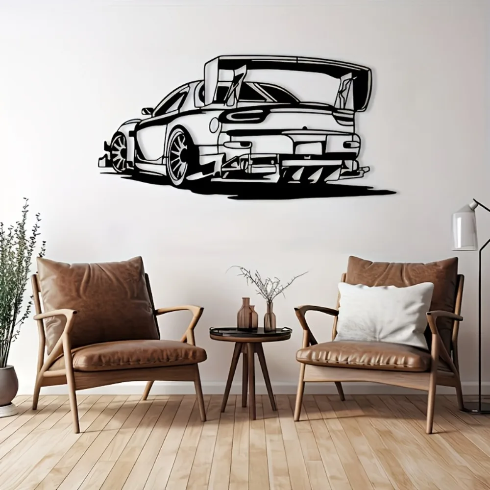 CIFBUY Metal Wall Art Racing Car Rustproof Garage Hanging Ornament Tuner Auto Sculpture Home Decor Gift Vintage Sign