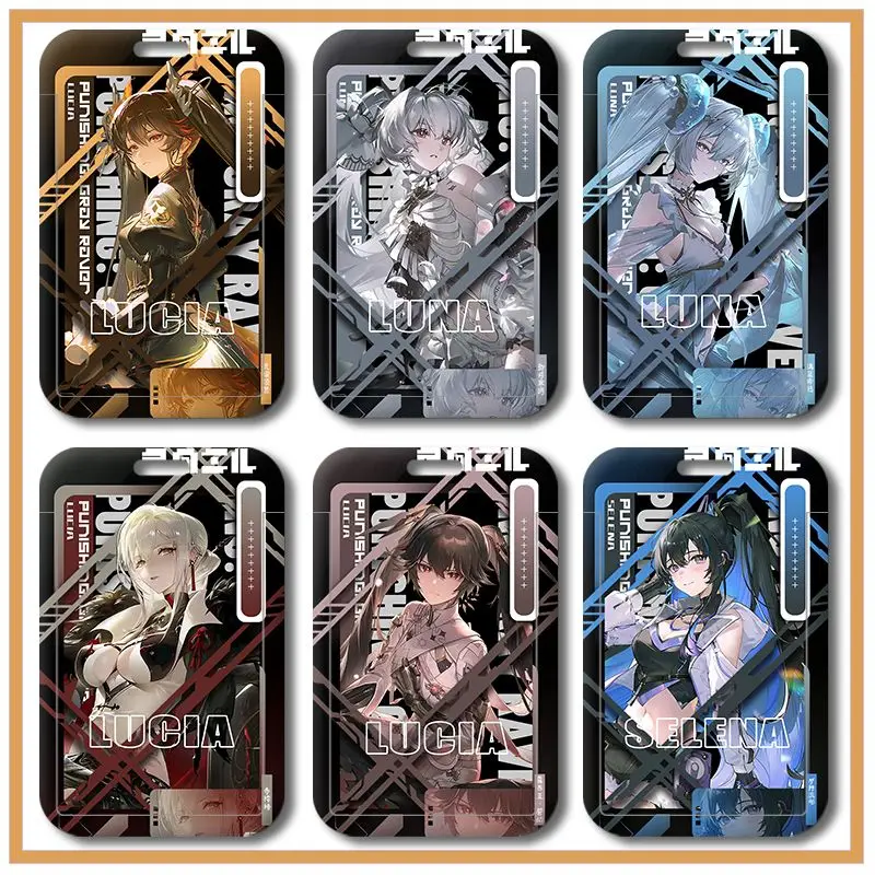 2025 GRAY RAVEN:PUNISHING Lucia Crimson Abyss Card Holder Business Bank Retractable Credit Cards ID Holders Protective Sleeves