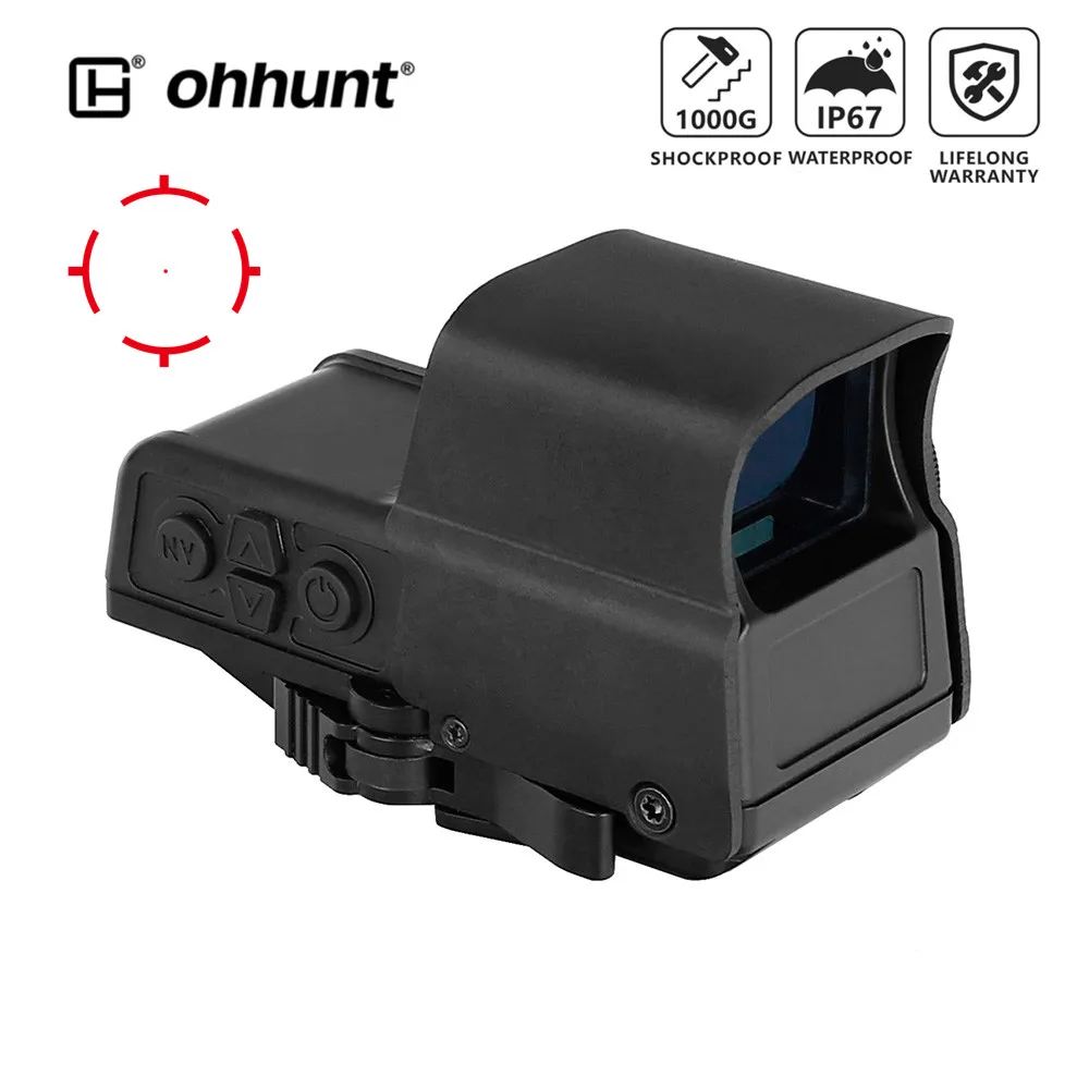 

Ohhunt Optics голографический прицел, охотничий прицел с красной точкой, сетка с 20 мм креплениями