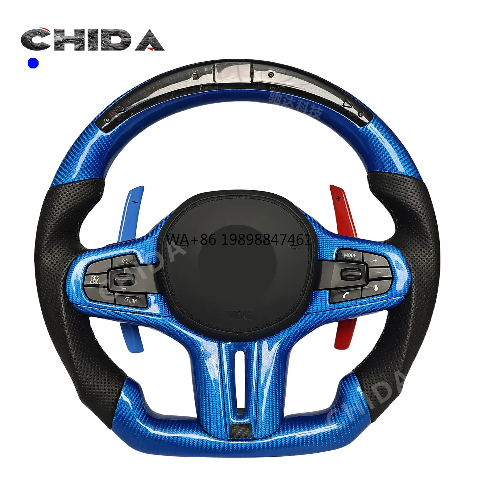 

Custom Blue Carbon Fibre LED Racing Steering Wheel for BMWs G20 G22 G30 G05 G06 G82 G81 G87 G80 X5 X6 M3 M4 330 5 Series