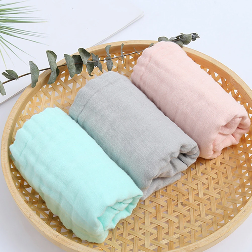

3 pcs Baby Washcloths 50x25cm Infant Sweat Drool Towels Soft Muslin Cotton Burp Cloths Newborn Toddler Face Bath for Sensitive