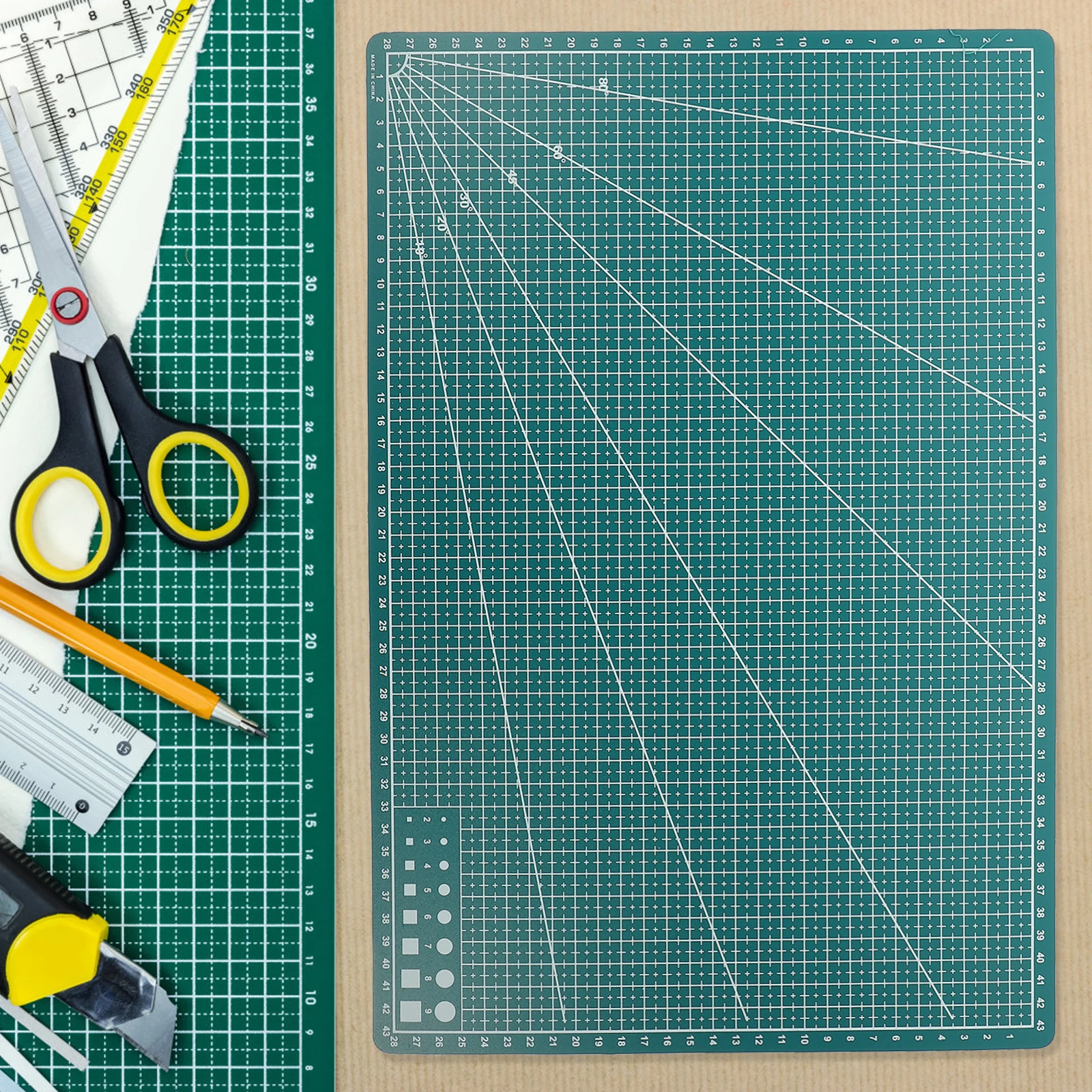 حصيرة قطع ممتازة A3 خفيفة الوزن ومحمولة لقطع اللحف الزجاجي وحماية الطاولة وقابلة لإعادة الاستخدام #6