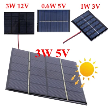 Pannello solare 3W 5V Micro pannello solare caricatore rapido portatile Polysilicon sistema di celle solari fai da te Mini caricabatteria da esterno