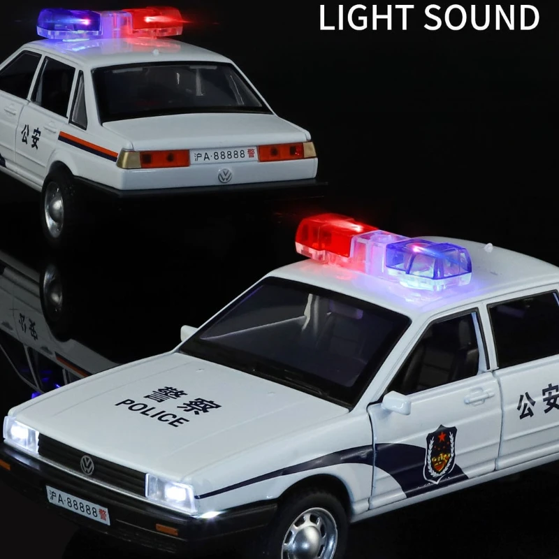 1:32 Santana Polizeiauto Hohe Simulation Diecast Auto Metalllegierung Modellauto Kinderspielzeug Sammlung Geschenke