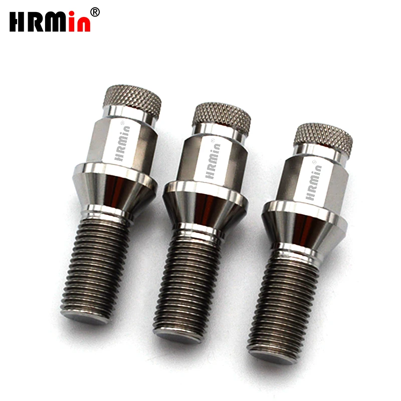 HRmin Heptagon Cone Seat Gr.5 Titanium Alloy Automobile Vehicle Car Wheel Bolt for VW Audi European Cars M14x1.5x28mm