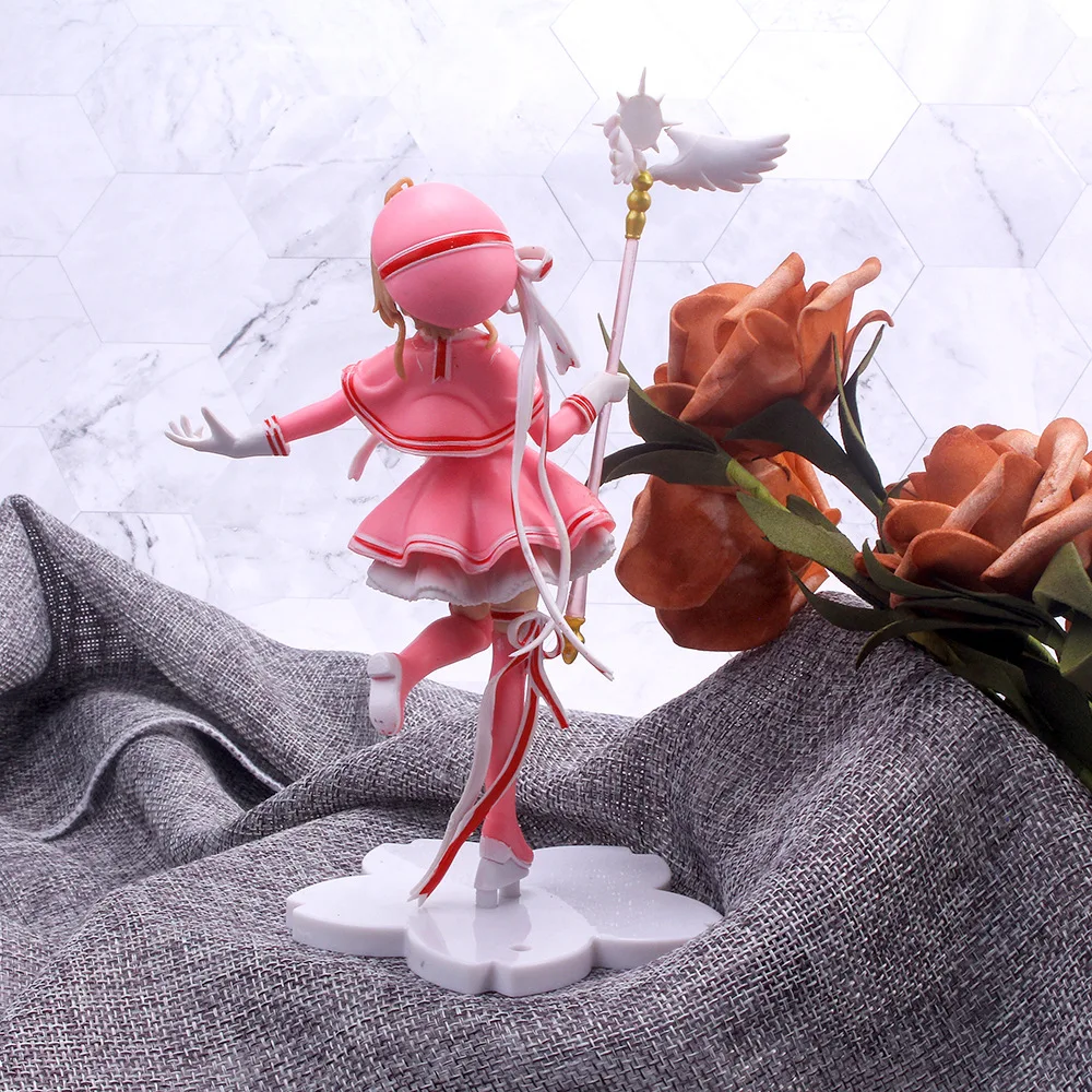 Anime Niedliche Rosa Card Captor SAKURA Actionfiguren Modelle PVC-Figur Modell Auto Tortendekoration Zauberstab Mädchen Spielzeug Geschenk – Detail 3