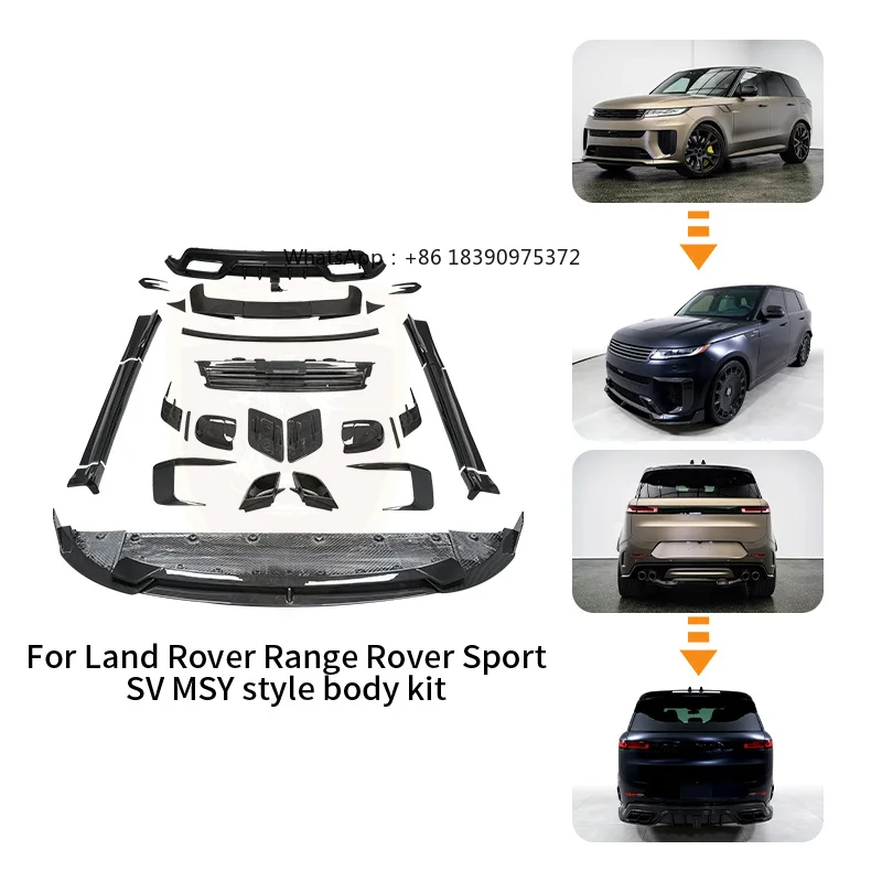 MSY Style Dry Carbon Fiber Body Kit for Sport SV Front Lip Rear Diffuser Side Skirts Rear Spoiler Mirror Cover