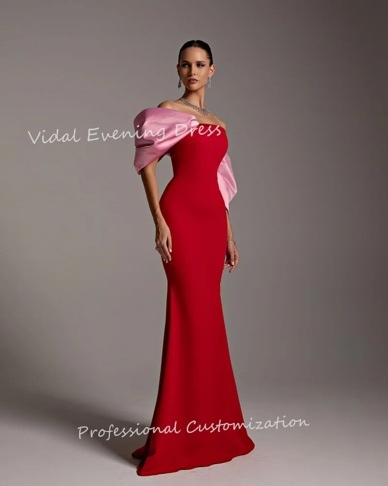 Vindal Evening dresses Crepe Sleeveless Mermaid gentle Floor-Length  simple High-Quality elegance Exquisite For Woman