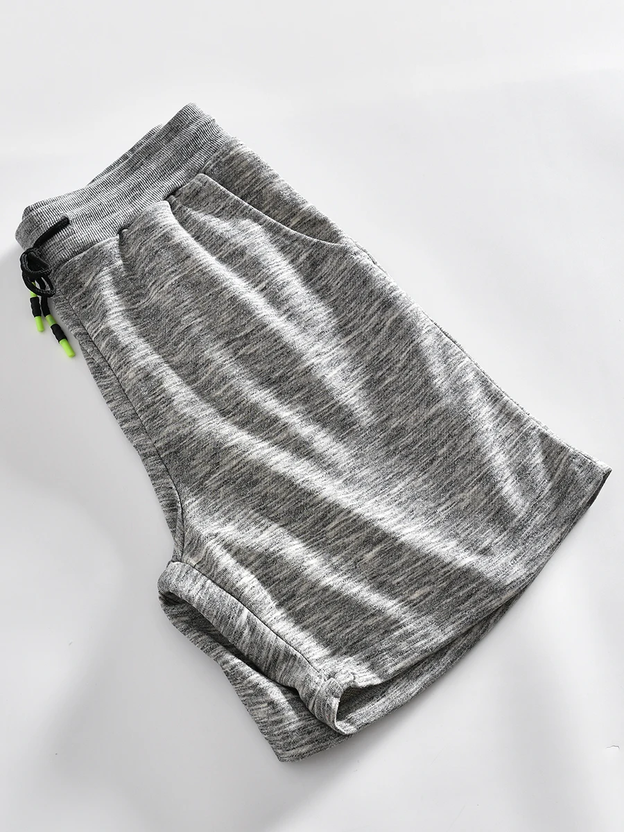 

Men's Summer Breathable Cotton Shorts Elastic Waist Casual Sports Shorts Pure Color Straight Leg mid Waist Youth Fashion