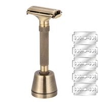 Maquinilla de afeitar de lujo para hombre, nuevo diseño, mariposa, abierta, ajustable, de seguridad, clásica, para magnífico afeitadora de peluquero