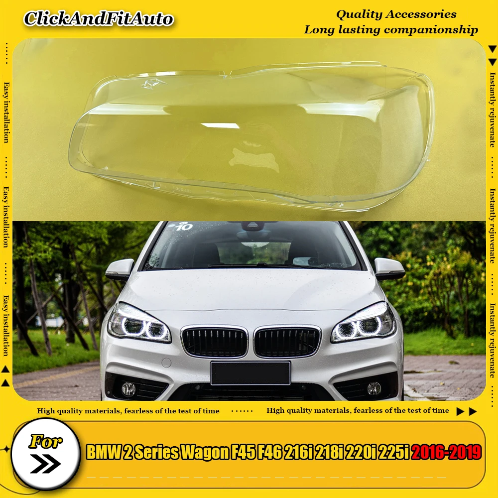 

For BMW 2 Series Wagon F45 F46 216i 218i 220i 225i 2016-2019 Headlamp Cover Transparent Lampshade Lamp Shade Headlight Shell