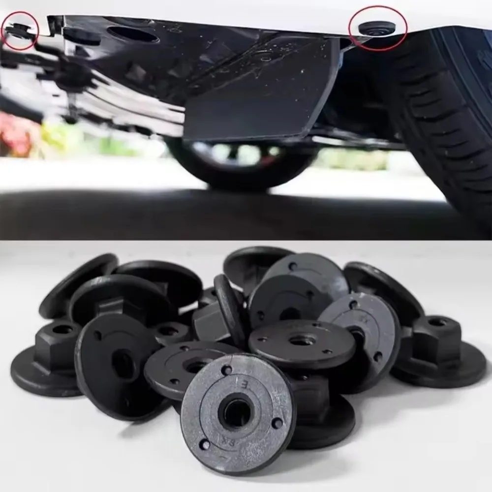 50pcs Exterior Plastic Body Nut Flange Clips for BMW X3 X5 X6 Underbody Shield Retainer Self Tapping Screw Fastener Grommet Nut