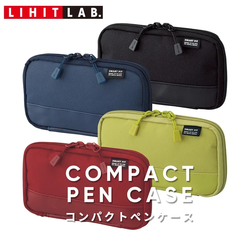 Japan Lihit Lab PU Waterproof Pen Case SMART FIT Large Capacity Pencil Bag Multifunctional Storage School Stationery Supplies